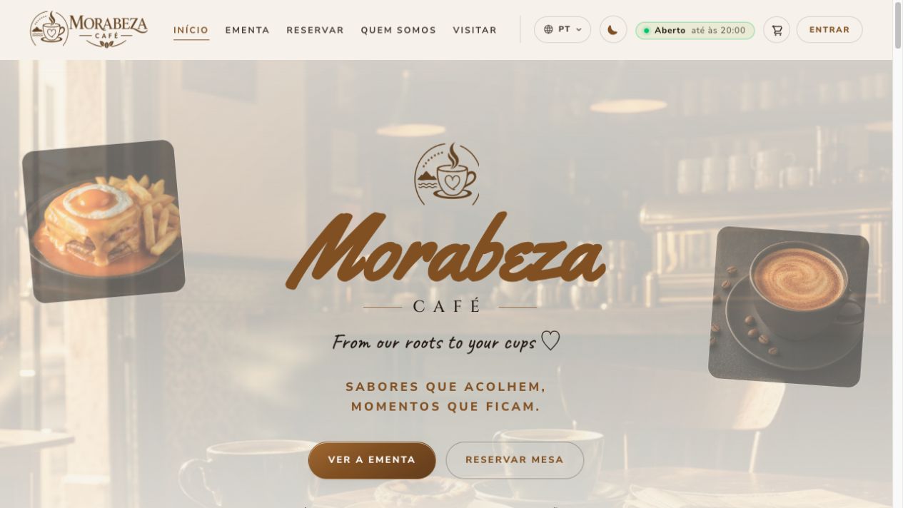 Morabeza Café website homepage